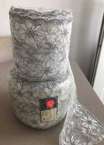 Beden gri Renk Bohem Dantel Kumaş Rulo