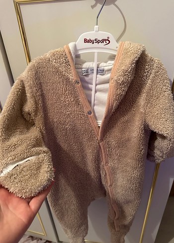 Paul Mark Kürklü Kahverengi Bebek Tulum - Görsel 5