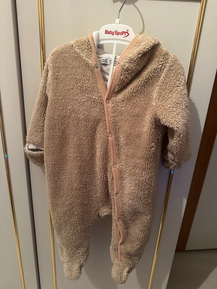 Paul Mark Kürklü Kahverengi Bebek Tulum - Görsel 2