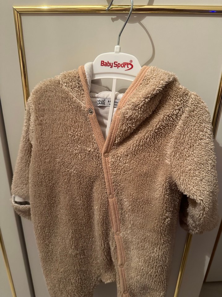 Paul Mark Kürklü Kahverengi Bebek Tulum - Görsel 3