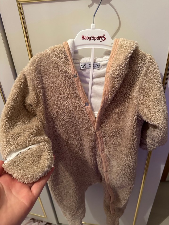 Paul Mark Kürklü Kahverengi Bebek Tulum - Görsel 5