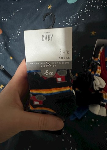 George Bebek renkli baskılı çorap seti - Görsel 4