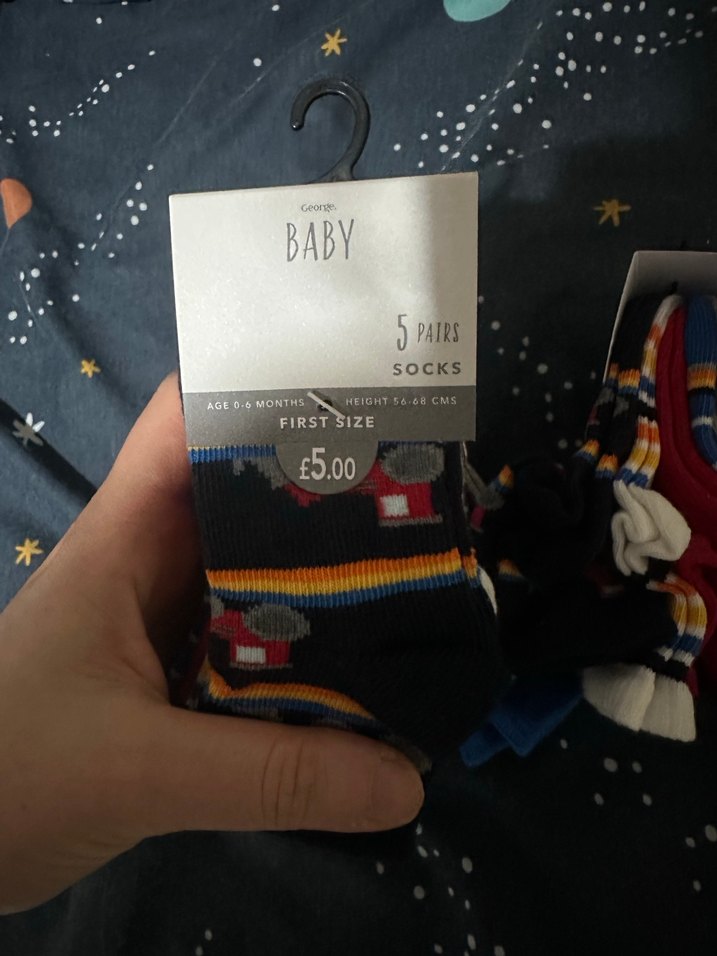 George Bebek  renkli baskılı çorap seti - Görsel 4