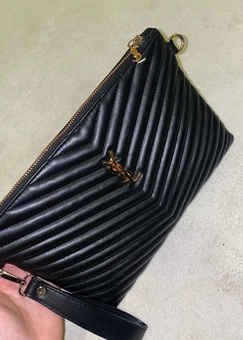 Yves Saint Laurent Siyah Deri Yılan Desenli Kadın Çanta