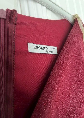 Bordo Uzun Drapeli V Yaka Abiye Elbise - Görsel 2