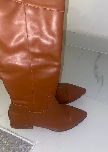 Kahverengi Deri Dizüstü Çizme - Görsel 2