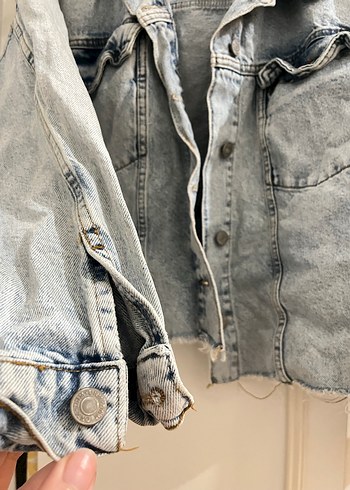 Düğmeli Kadın Denim Ceket - Görsel 2