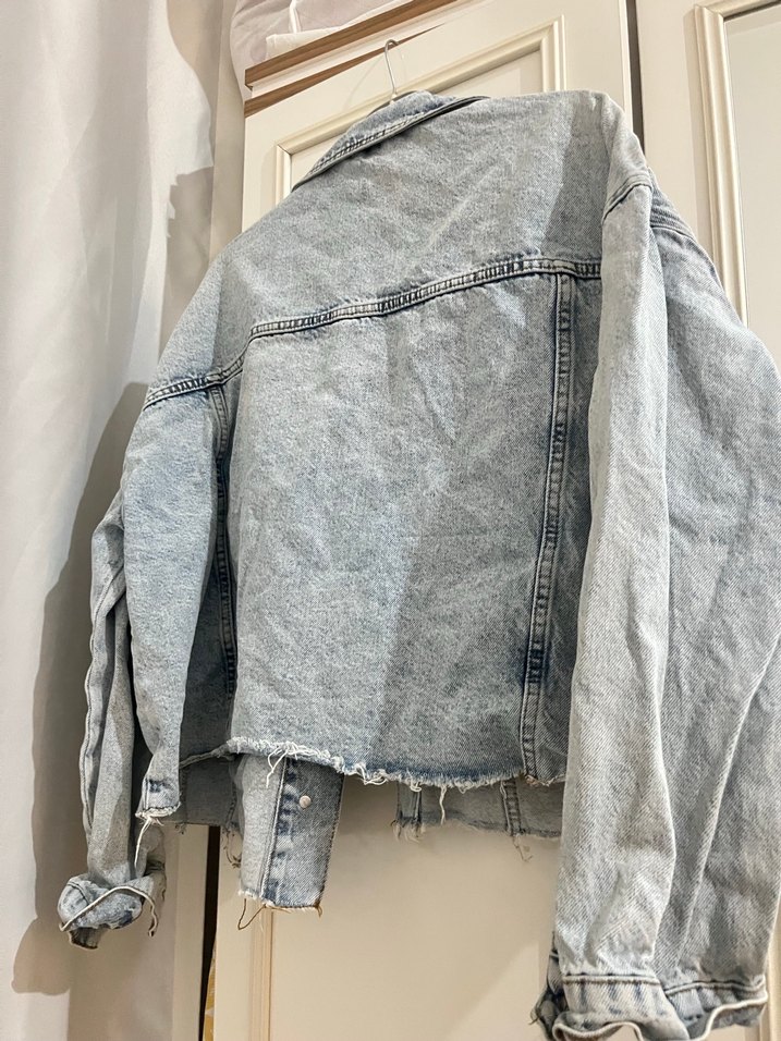 Düğmeli Kadın Denim Ceket - Görsel 4