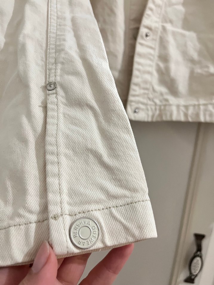 Krem denim ceket - Görsel 2