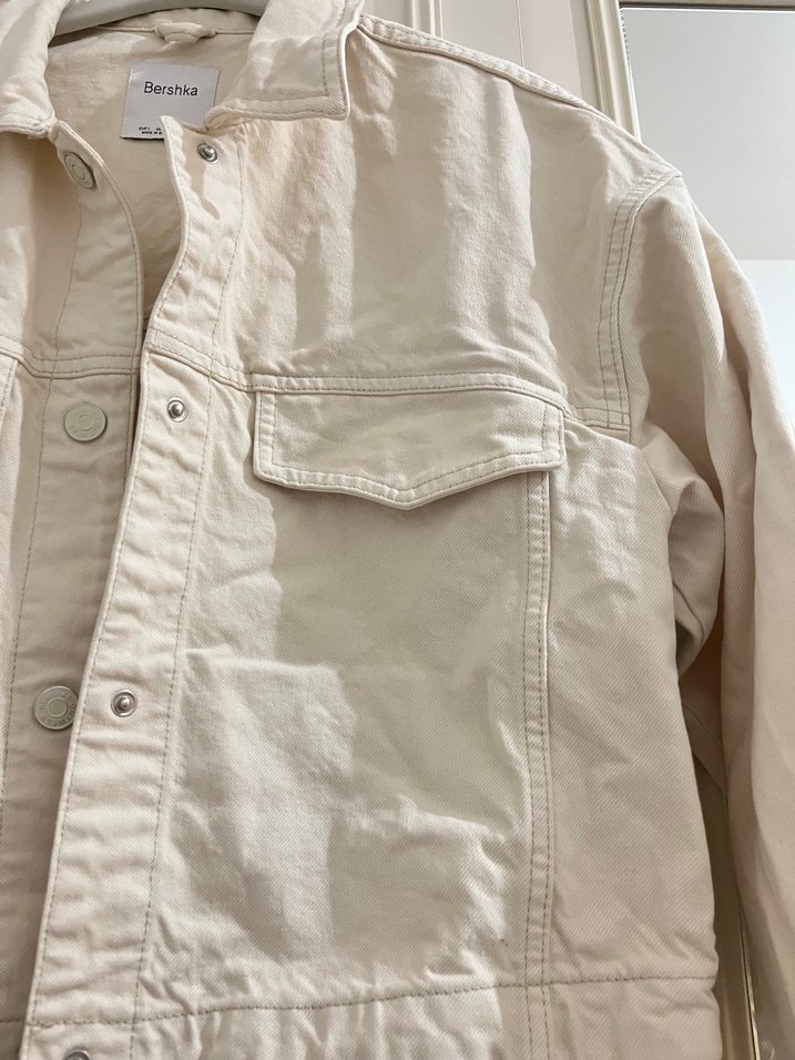 Krem denim ceket - Görsel 4