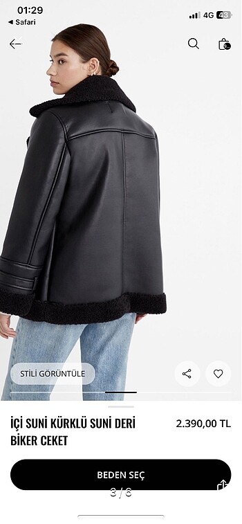 l Beden siyah Renk Stradivarius Biker Ceket