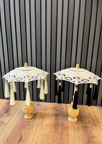Diğer Dantel Detaylı Ahşap Standlı Dekoratif Şemsiye