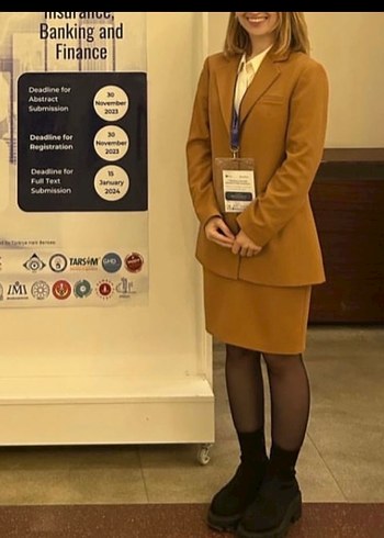 Camel etek ceket takım - Görsel 2