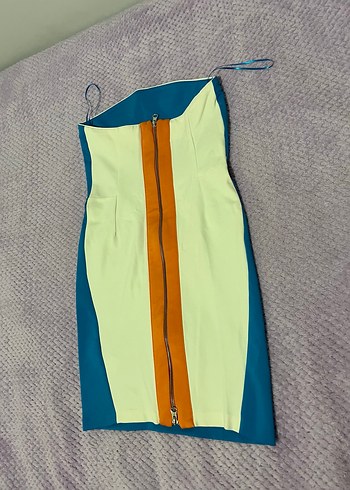 Straplez Mini Elbise - Görsel 3