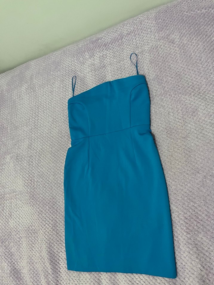 Straplez Mini Elbise - Görsel 2