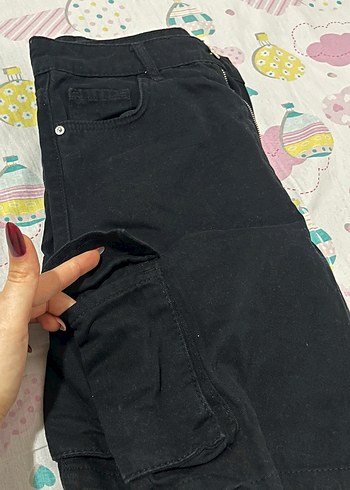 Kadın Siyah Rahat Şort - Görsel 9