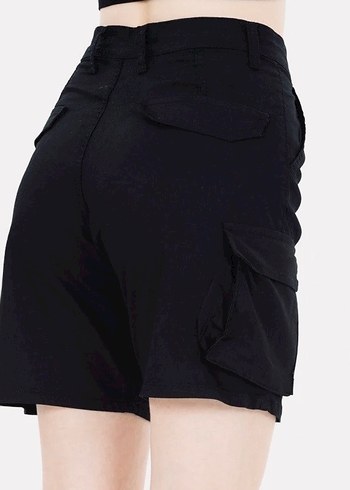 Kadın Siyah Rahat Şort - Görsel 13