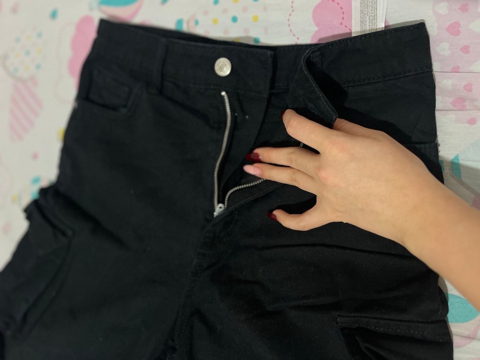 Kadın Siyah Rahat Şort - Görsel 5