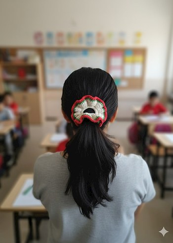 Renkli Örgü Bohem Saç Tokaları - Görsel 2