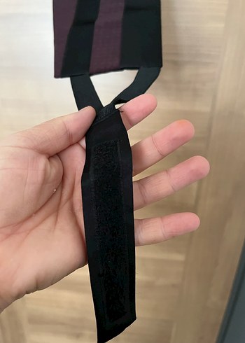 Bordo Siyah Çizgili Erkek Papyon ve bel kuşağı - Görsel 4