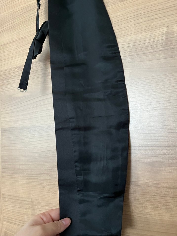 Bordo Siyah Çizgili Erkek Papyon ve bel kuşağı - Görsel 5