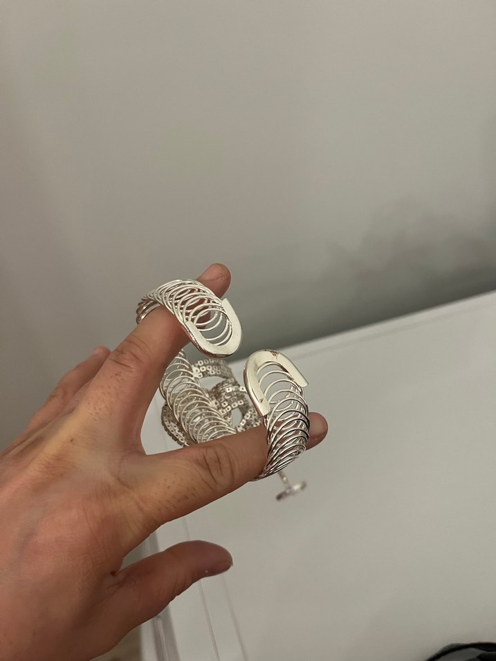 Beyaz Yılan Desenli Boncuklu Kadın El Zinciri - Görsel 5