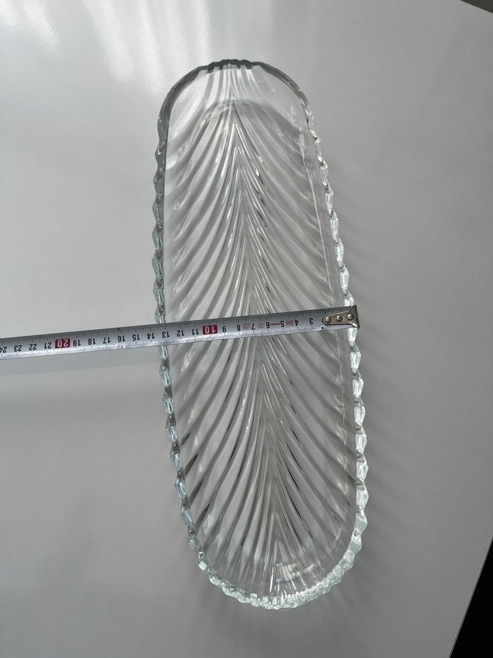 Vintage Şeffaf Cam Servis Tabağı - Görsel 3