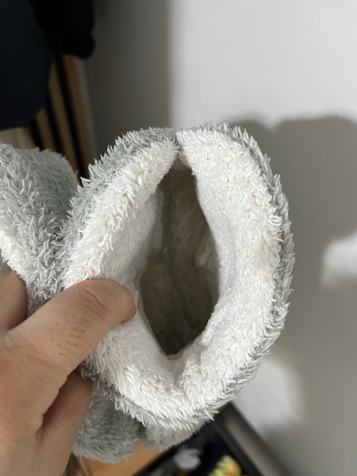 Kızlar için Gri Örgü Sıcak Ev Terliği - Görsel 3