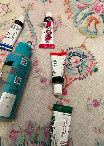 Çok Renkli Boya Tüpleri ve Şişe Seti - Görsel 6