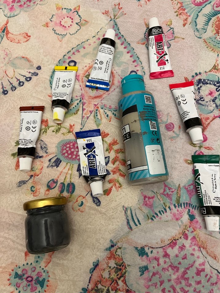 Çok Renkli Boya Tüpleri ve Şişe Seti - Görsel 5