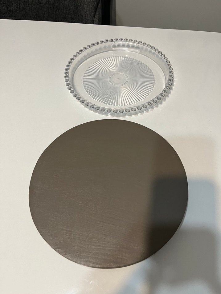 Bej ve şeffaf yuvarlak tabak seti - Görsel 2