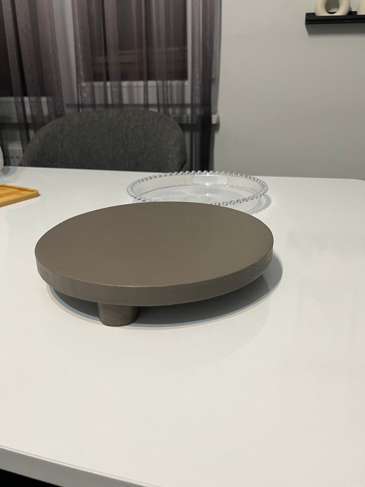 Bej ve şeffaf yuvarlak tabak seti - Görsel 4