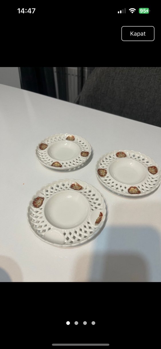 Bej Yuvarlak Dekoratif Tabak - Görsel 2