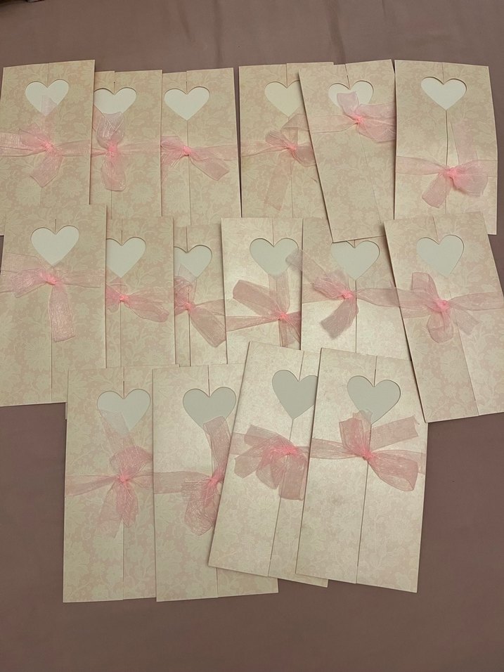 Dantel Detaylı Vintage Pembe Düğün Davetiyesi - Görsel 3