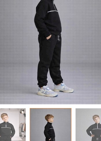 Erkek Gri Yüksek Yakalı Rahat Eşofman Takımı - Görsel 5