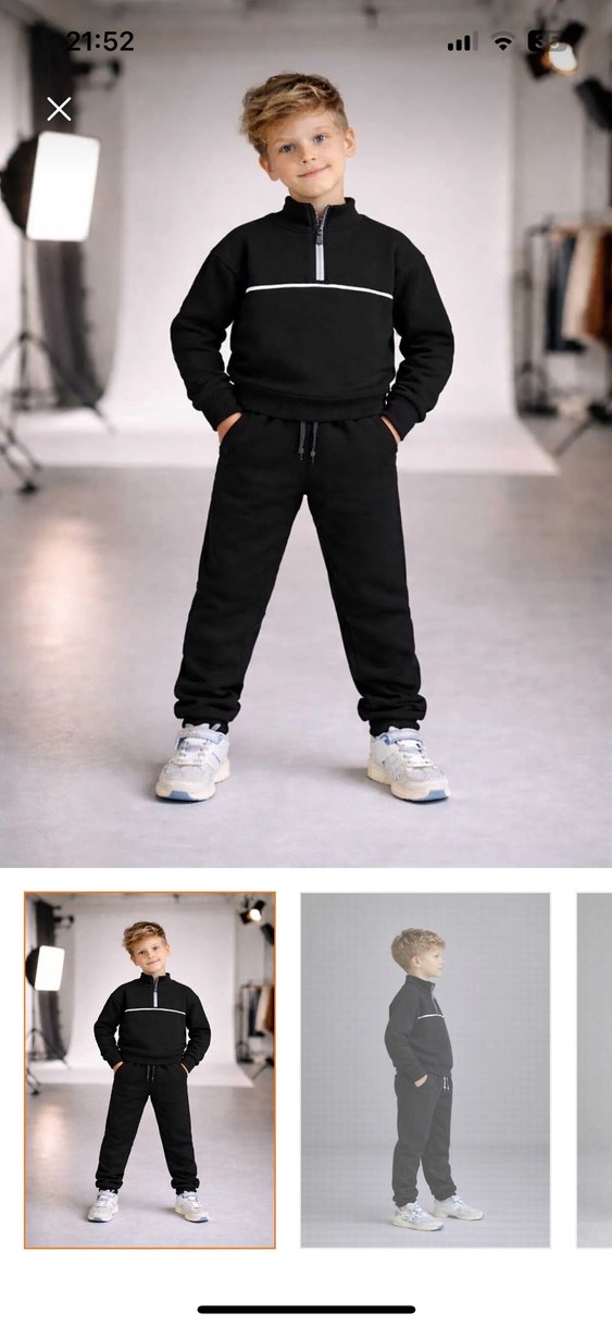 Erkek Gri Yüksek Yakalı Rahat Eşofman Takımı - Görsel 2