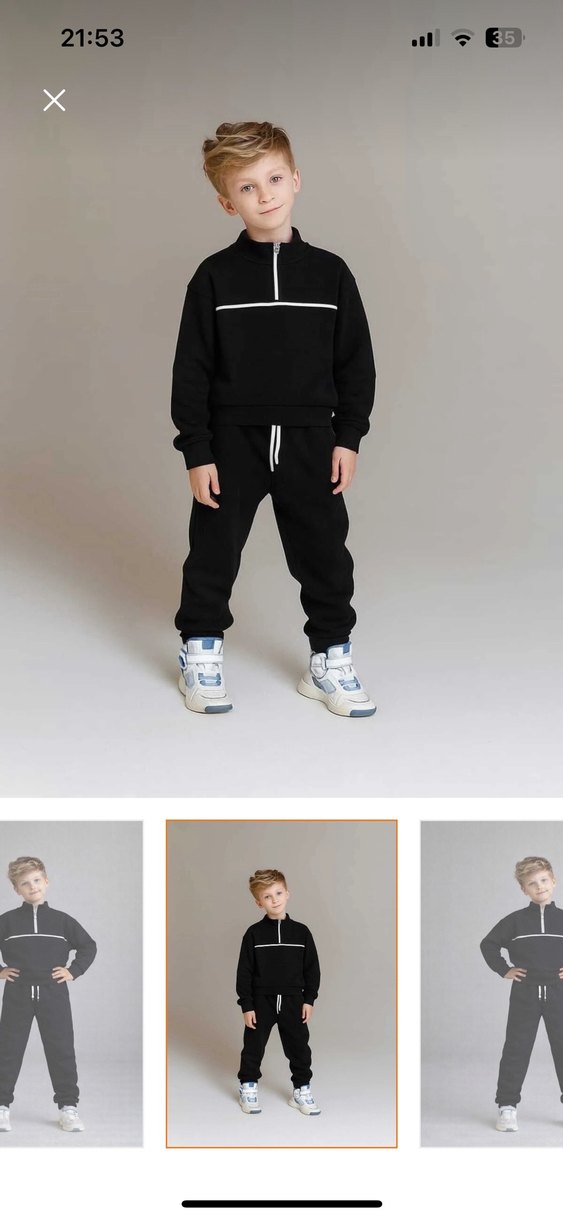 Erkek Gri Yüksek Yakalı Rahat Eşofman Takımı - Görsel 3