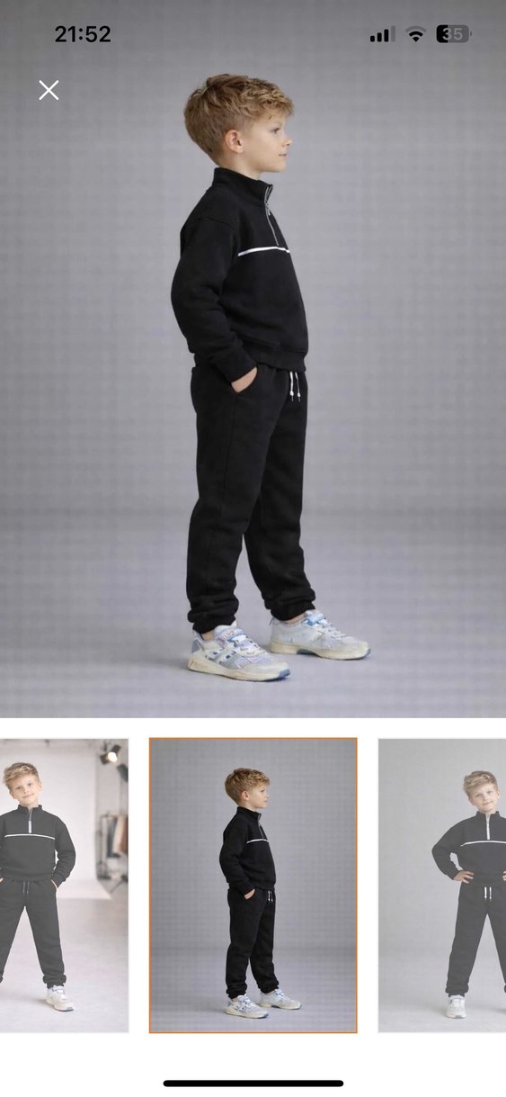 Erkek Gri Yüksek Yakalı Rahat Eşofman Takımı - Görsel 5