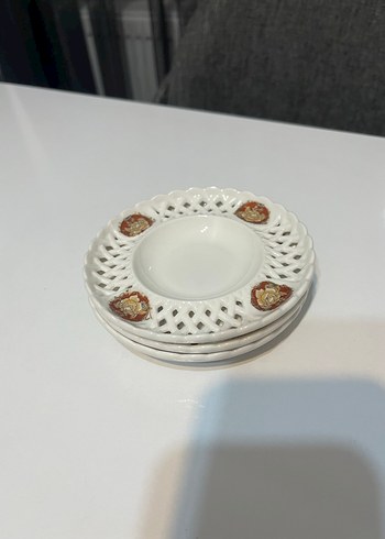 Nakışlı Beyaz çay Tabak Seti - Görsel 4