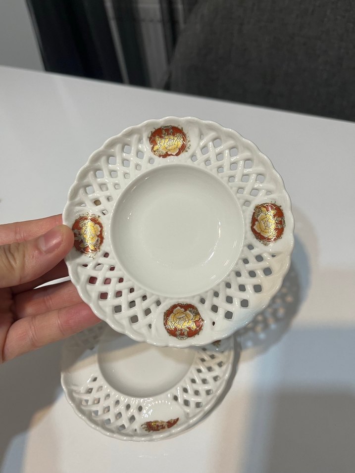 Nakışlı Beyaz çay Tabak Seti - Görsel 2