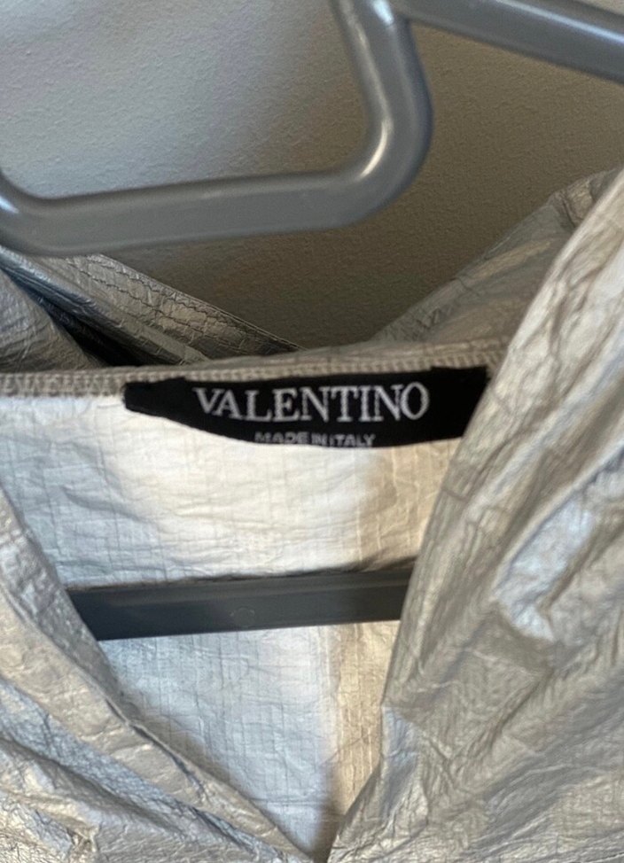 Kadın Gri Kapüşonlu Mini Tunik VLTN Baskılı - Görsel 2