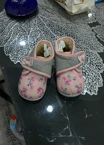 Kız Çocuk Pembe Çiçek Desenli panduf ev ayakkabısı - Görsel 5