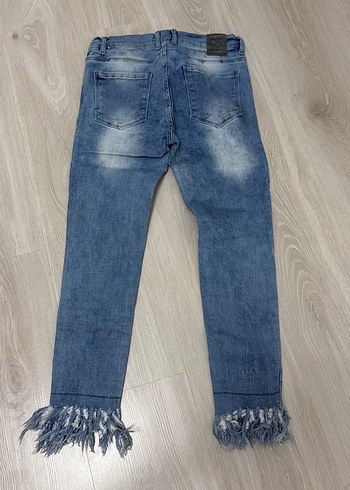 Diğer Püsküllü Salaş Mavi Kadın Jean