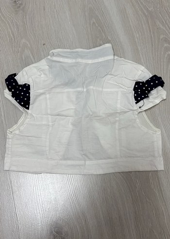 LC Waikiki Kız Çocuk Düğmeli Kısa Kollu Beyaz Bolero