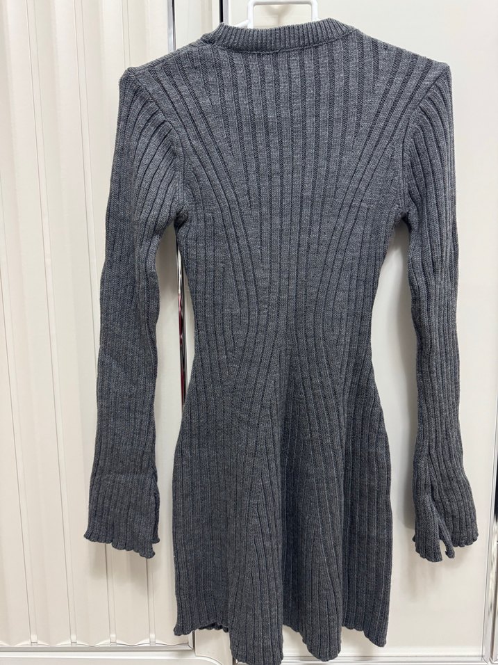 Gri Kadın Triko Midi Elbise Havoş - Görsel 4