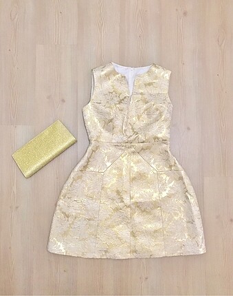 Gold kısa elbise