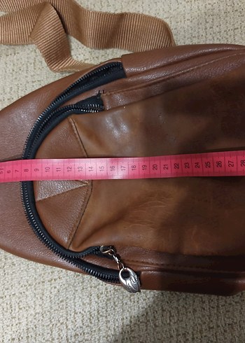 Kahverengi Deri Kadın Çapraz Çanta - Görsel 9