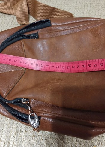 Kahverengi Deri Kadın Çapraz Çanta - Görsel 8