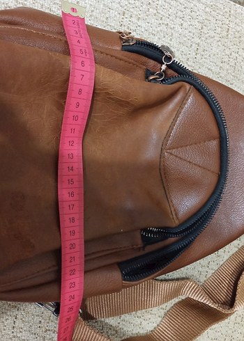 Kahverengi Deri Kadın Çapraz Çanta - Görsel 10