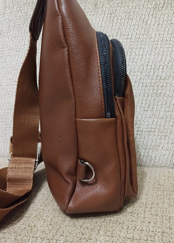 Kahverengi Deri Kadın Çapraz Çanta - Görsel 5